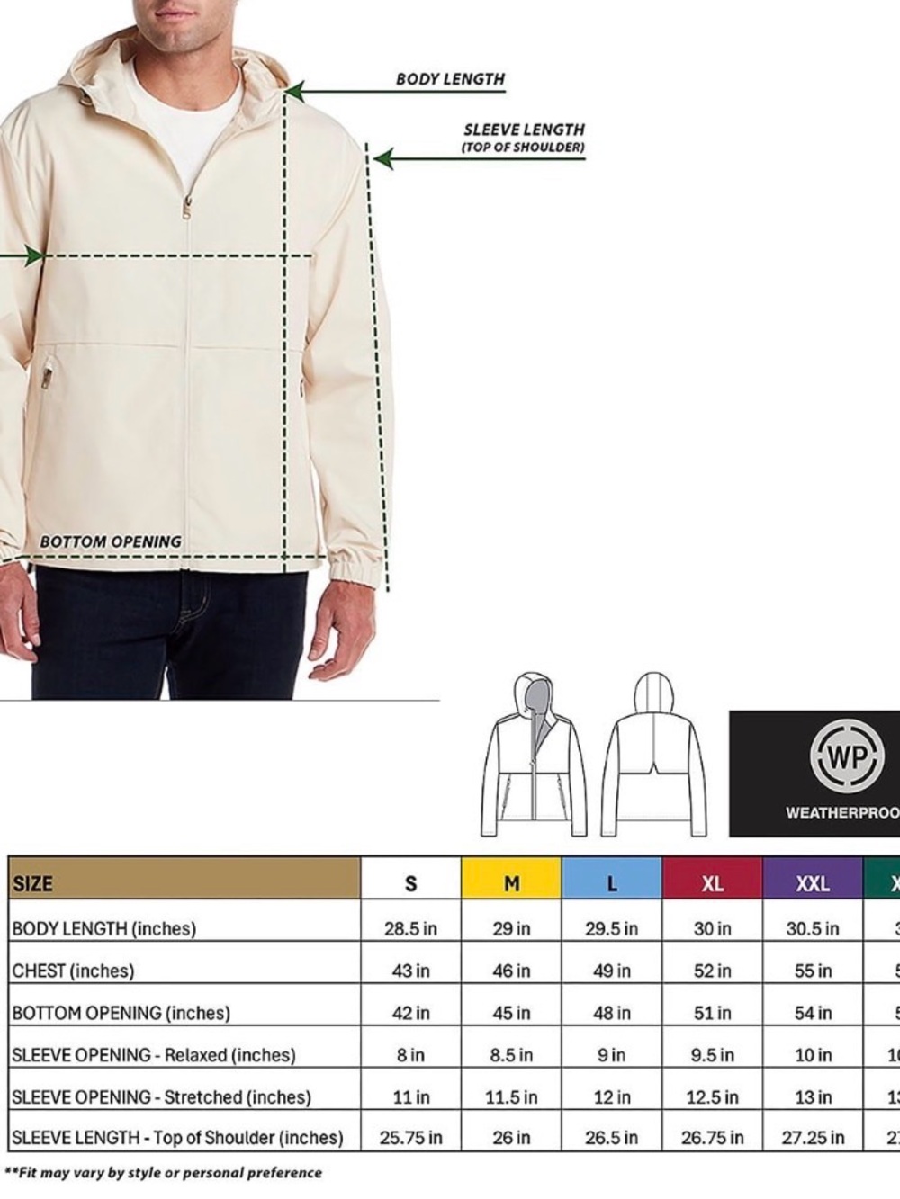 Weatherproof Hooded Raincoat Khaki Mens Size M NWT - Picture 11 of 11